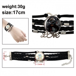 Gundam Anime bracelet multi-layer leather gemstone bracelet price for 5 pcs