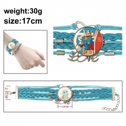 Gundam Anime bracelet multi-layer leather gemstone bracelet price for 5 pcs