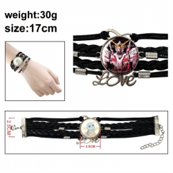 Gundam Anime bracelet multi-layer leather gemstone bracelet price for 5 pcs