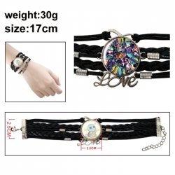 Gundam Anime bracelet multi-layer leather gemstone bracelet price for 5 pcs