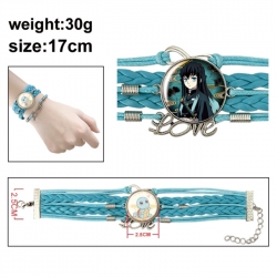 Demon Slayer Kimets Anime bracelet multi-layer leather gemstone bracelet price for 5 pcs