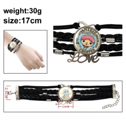 One Piece Anime bracelet multi-layer leather gemstone bracelet price for 5 pcs