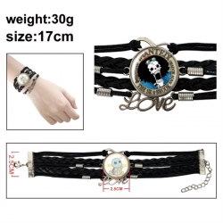 One Piece Anime bracelet multi-layer leather gemstone bracelet price for 5 pcs