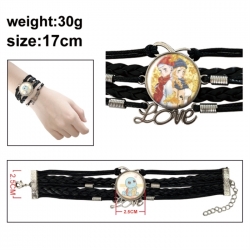 Black Clover Anime bracelet multi-layer leather gemstone bracelet price for 5 pcs