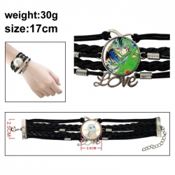 Black Clover Anime bracelet multi-layer leather gemstone bracelet price for 5 pcs