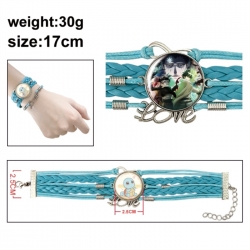 Black Clover Anime bracelet multi-layer leather gemstone bracelet price for 5 pcs