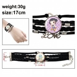 K-Pop Demon Hunters Anime bracelet multi-layer leather gemstone bracelet price for 5 pcs