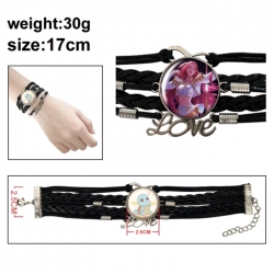 K-Pop Demon Hunters Anime bracelet multi-layer leather gemstone bracelet price for 5 pcs