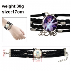 K-Pop Demon Hunters Anime bracelet multi-layer leather gemstone bracelet price for 5 pcs