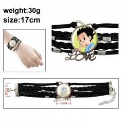 HunterXHunter Anime bracelet multi-layer leather gemstone bracelet price for 5 pcs