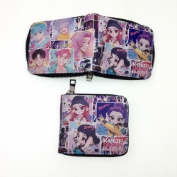 K-Pop Demon Hunters Short zipper card wallet with foreskin clip 12X10CM