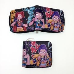 K-Pop Demon Hunters Short zipper card wallet with foreskin clip 12X10CM