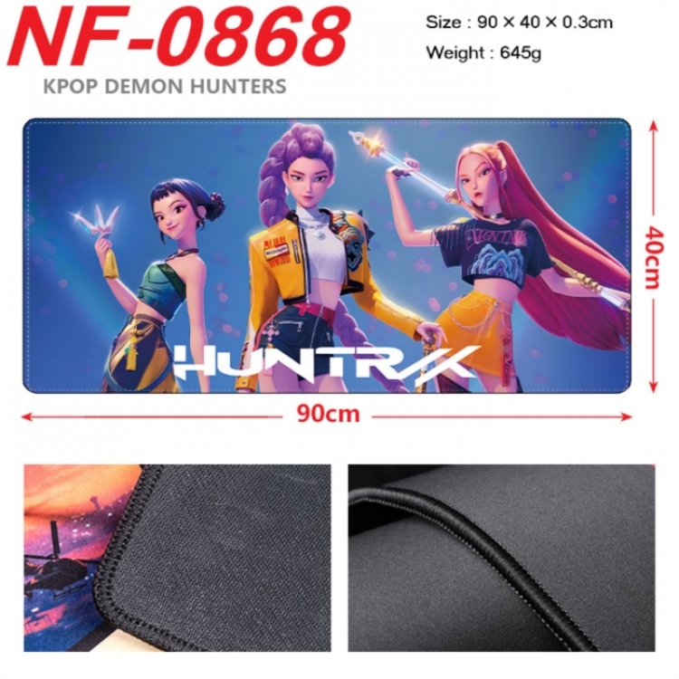 K-Pop Demon Hunters Anime peripheral lock edge mouse pad 90X40cm