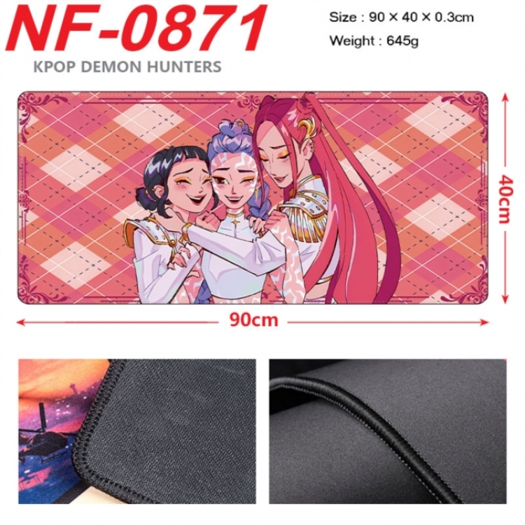 K-Pop Demon Hunters Anime peripheral lock edge mouse pad 90X40cm