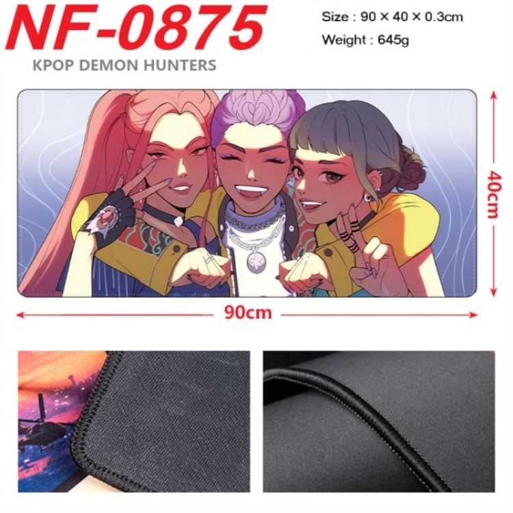 K-Pop Demon Hunters Anime peripheral lock edge mouse pad 90X40cm