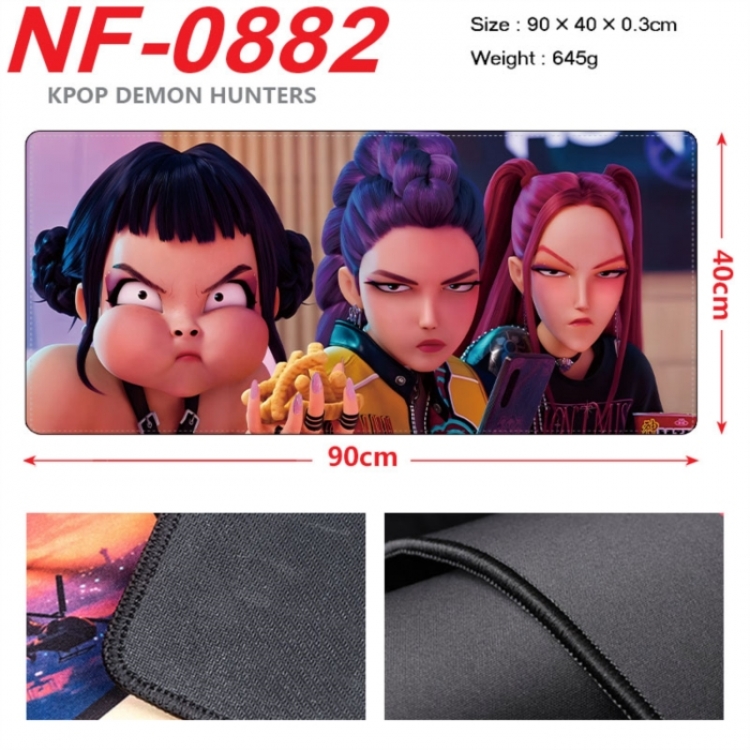 K-Pop Demon Hunters Anime peripheral lock edge mouse pad 90X40cm