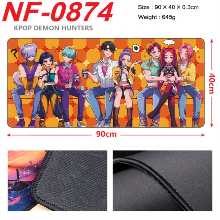 K-Pop Demon Hunters Anime peripheral lock edge mouse pad 90X40cm