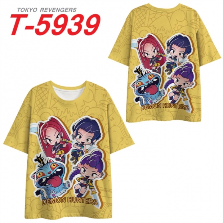 K-Pop Demon Hunters Anime Full Color Milk Silk Short Sleeve T-Shirt from S to 6XL