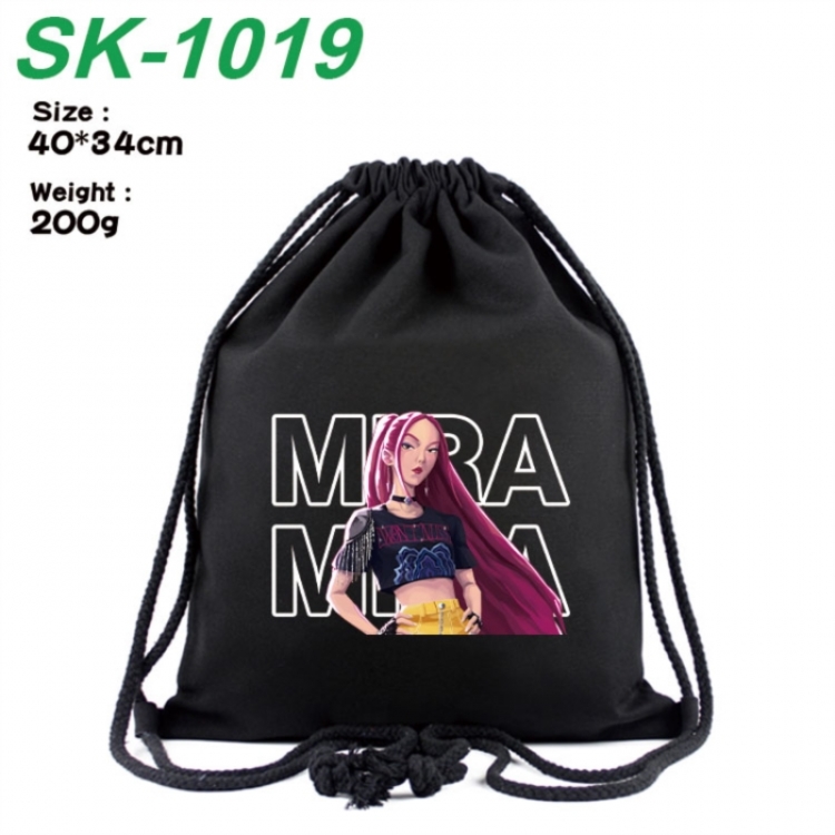 K-Pop Demon Hunters Anime peripheral 16 inch canvas bundle pocket hot stamping design 40x34cm 200g