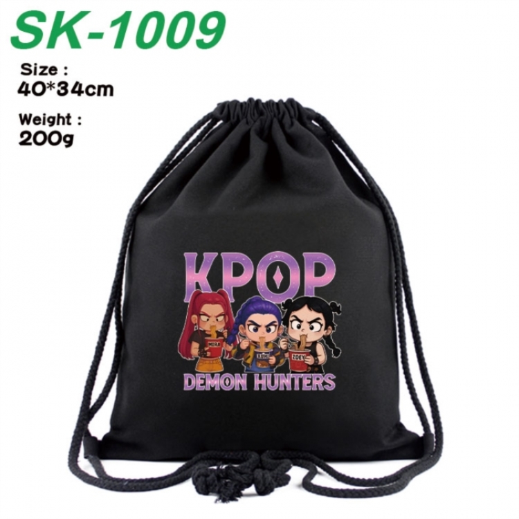 K-Pop Demon Hunters Anime peripheral 16 inch canvas bundle pocket hot stamping design 40x34cm 200g