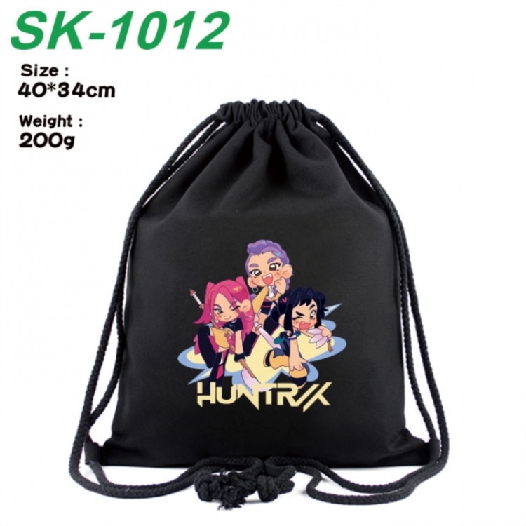 K-Pop Demon Hunters Anime peripheral 16 inch canvas bundle pocket hot stamping design 40x34cm 200g