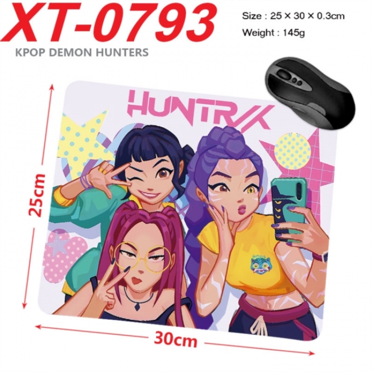 K-Pop Demon Hunters Anime peripheral new lock edge mouse pad 25X30cm