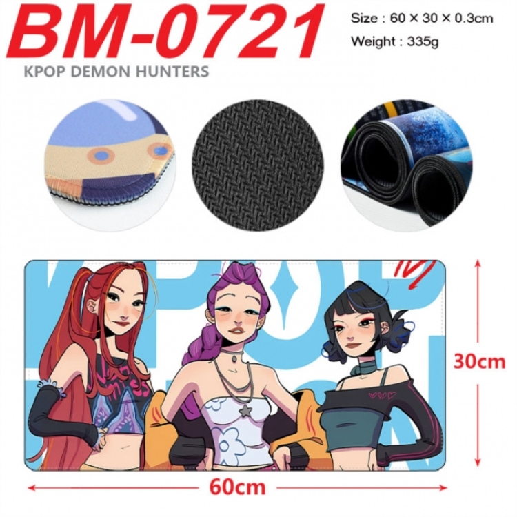 K-Pop Demon Hunters Anime peripheral lock edge mouse pad 60X30cm