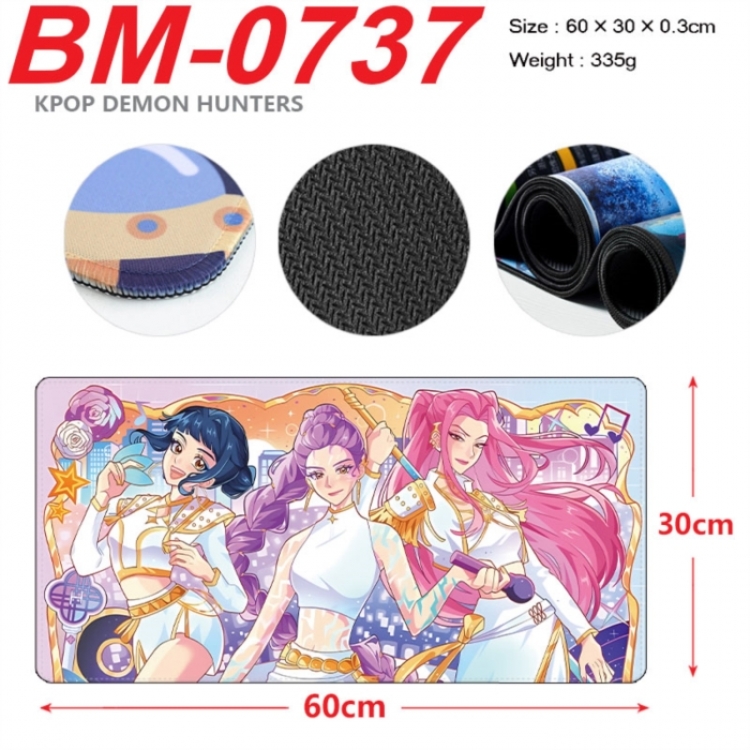 K-Pop Demon Hunters Anime peripheral lock edge mouse pad 60X30cm