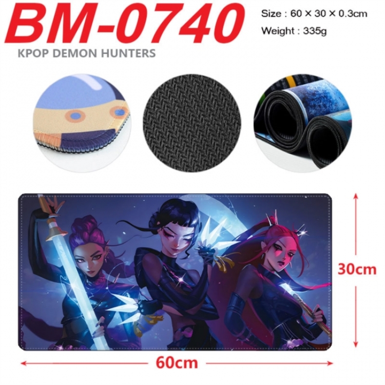 K-Pop Demon Hunters Anime peripheral lock edge mouse pad 60X30cm
