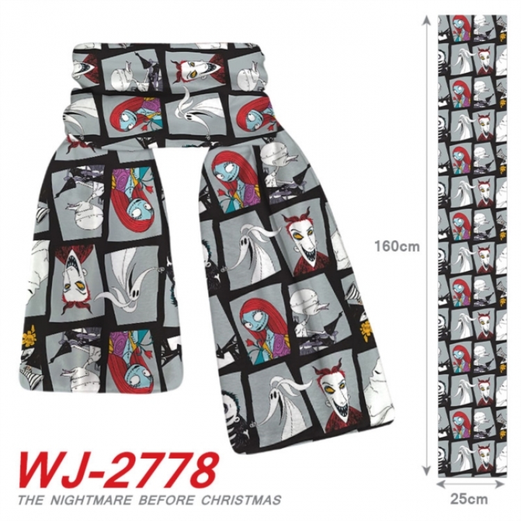 The Nightmare Before Christmas Anime Plush Impression Scarf Neck 25x160cm