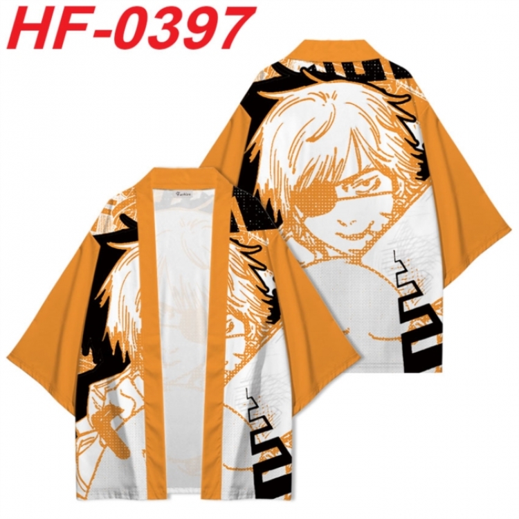 Chainsaw Man Anime digital printed French velvet kimono top from S to 4XL 
