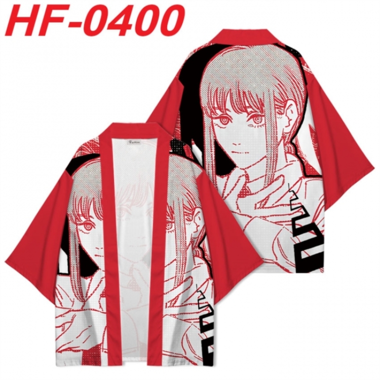 Chainsaw Man Anime digital printed French velvet kimono top from S to 4XL 