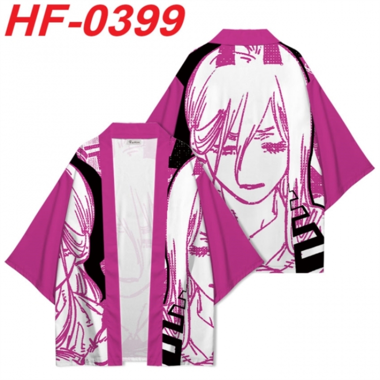 Chainsaw Man Anime digital printed French velvet kimono top from S to 4XL 