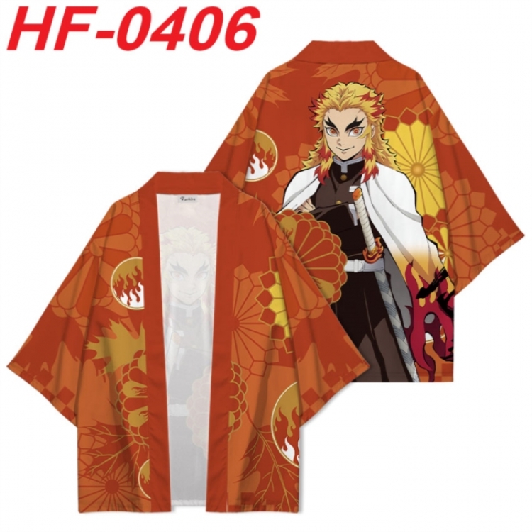 Demon Slayer Kimets Anime digital printed French velvet kimono top from S to 4XL 