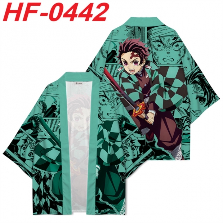 Demon Slayer Kimets Anime digital printed French velvet kimono top from S to 4XL 
