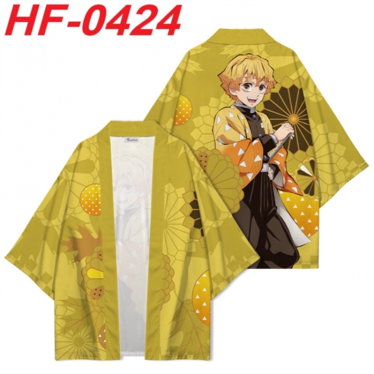 Demon Slayer Kimets Anime digital printed French velvet kimono top from S to 4XL 