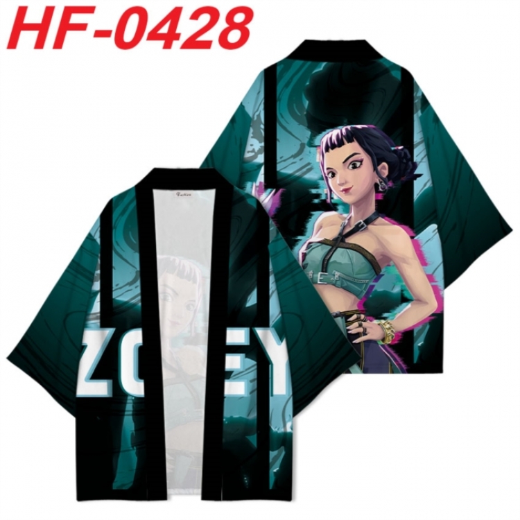 K-Pop:Demon Hunters Anime digital printed French velvet kimono top from S to 4XL 