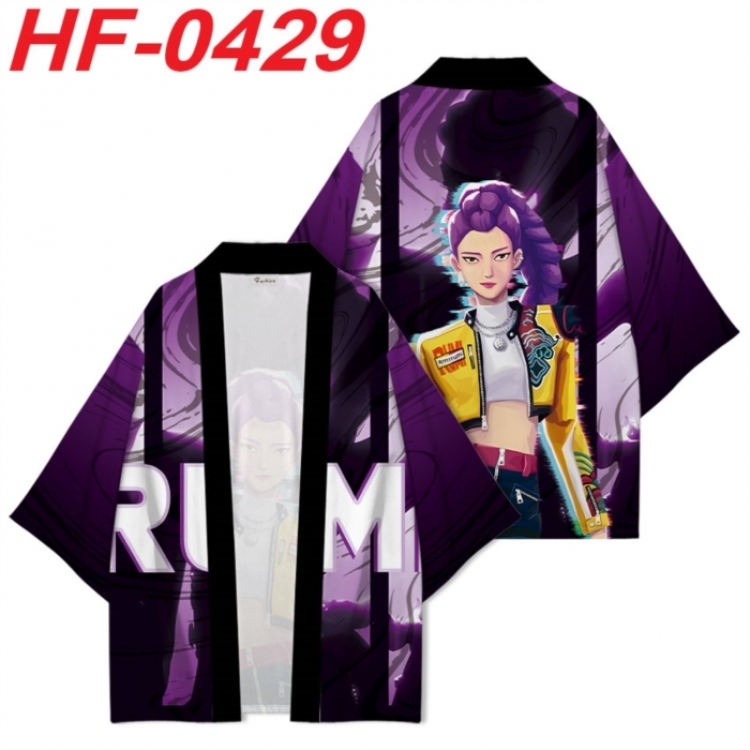 K-Pop:Demon Hunters Anime digital printed French velvet kimono top from S to 4XL