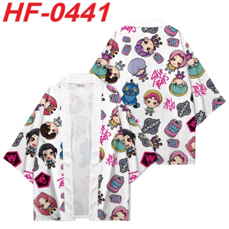 K-Pop:Demon Hunters Anime digital printed French velvet kimono top from S to 4XL 