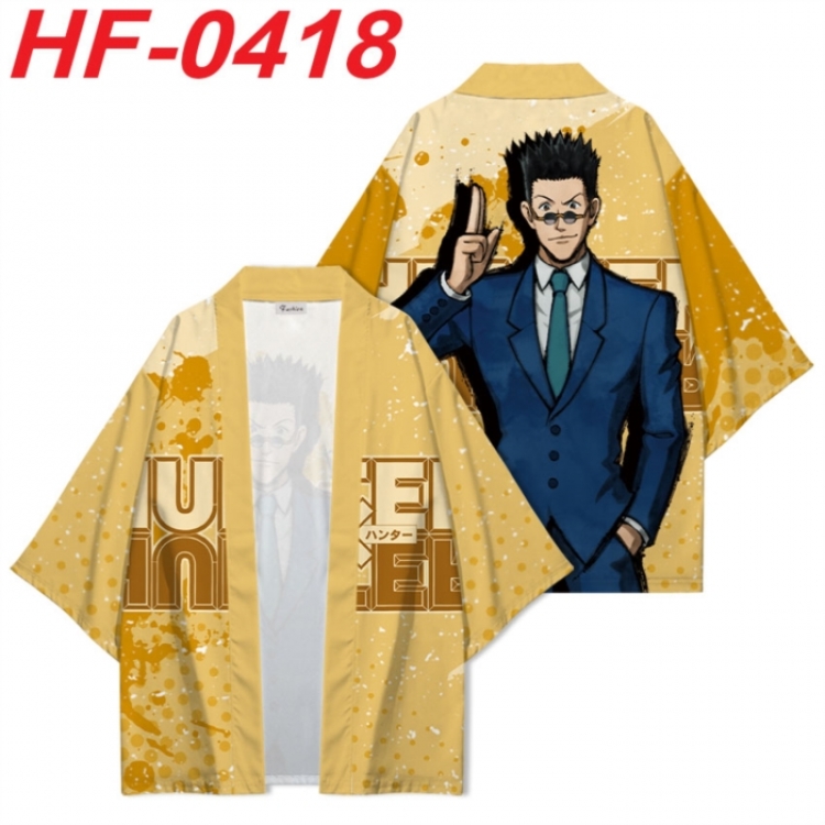 HunterXHunter Anime digital printed French velvet kimono top from S to 4XL 