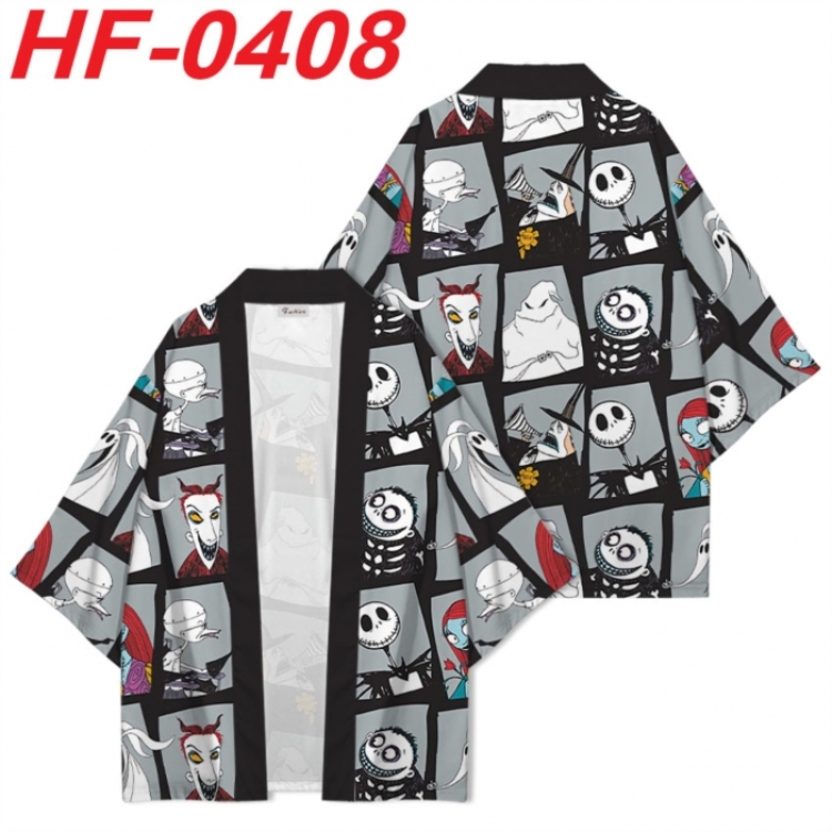 The Nightmare Before Christmas Anime digital printed French velvet kimono top from S to 4XL 