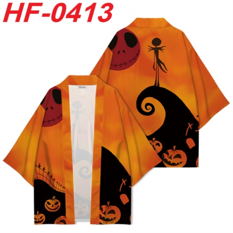 The Nightmare Before Christmas Anime digital printed French velvet kimono top from S to 4XL 