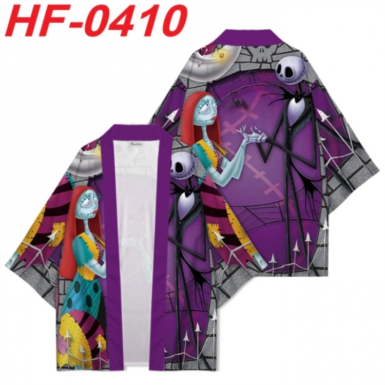 The Nightmare Before Christmas Anime digital printed French velvet kimono top from S to 4XL 