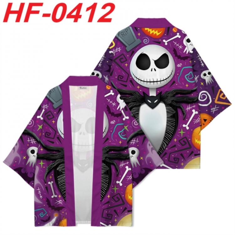 The Nightmare Before Christmas Anime digital printed French velvet kimono top from S to 4XL 
