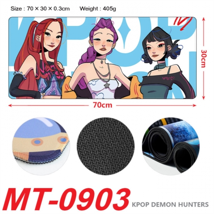 K-Pop:Demon Hunters Anime peripheral lock edge mouse pad 70X30cm