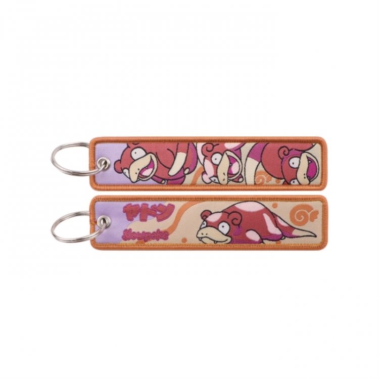 Pokemon Double sided color woven label keychain with thickened hanging rope 13x3cm 10G price for 5 pcs
