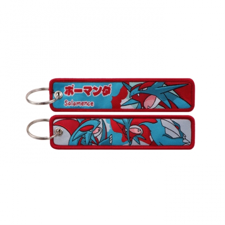 Pokemon Double sided color woven label keychain with thickened hanging rope 13x3cm 10G price for 5 pcs