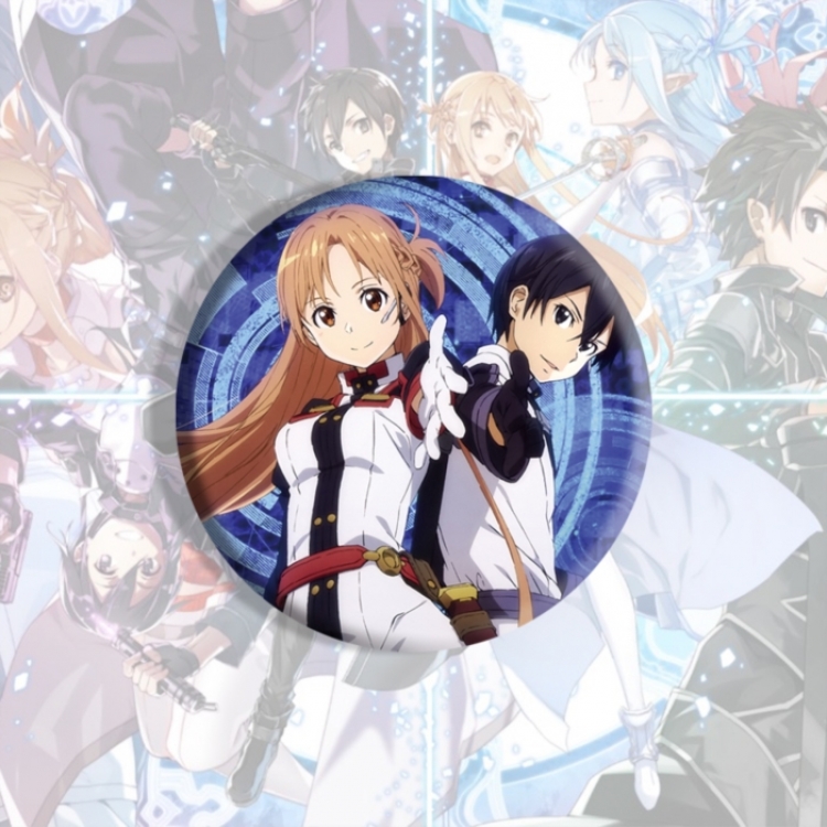 Sword Art Online Anime tinplate brooch badge price for 5 pcs