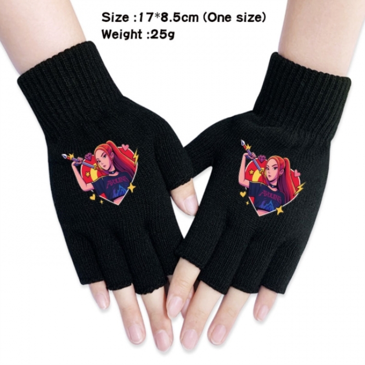 K-Pop:Demon Hunters Anime knitted half finger gloves 17x8.5cm
