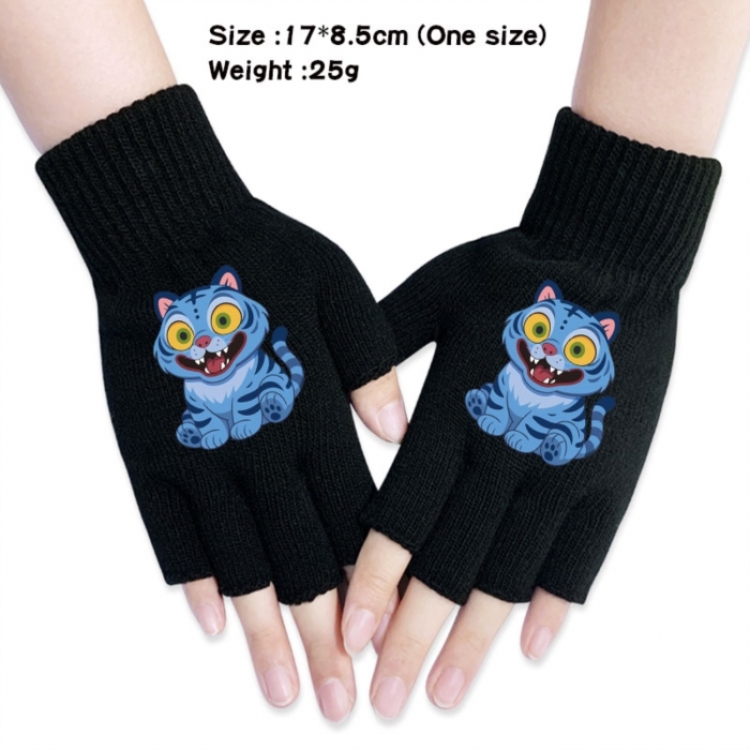 K-Pop:Demon Hunters Anime knitted half finger gloves 17x8.5cm